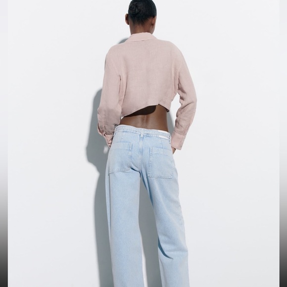 Zara long sleeve button down cropped top - Picture 6 of 6